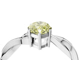 White gold Fancy Yellow Marquise  Solitaire Twisted Pave Diamond Ring with Four-Prong Setting_163