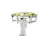 White gold Fancy Yellow Marquise  Solitaire Twisted Pave Diamond Ring with Four-Prong Setting_17