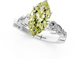 White gold Fancy Yellow Marquise  Solitaire Vine Band with Milgrain Prong Setting_4
