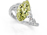 White gold Fancy Yellow Marquise  Solitaire with Pavé Twist Band and Four-Prong Setting_1