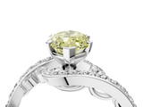 White gold Fancy Yellow Marquise  Solitaire with Pavé Twist Band and Four-Prong Setting_4