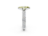White gold Fancy Yellow Marquise  Solitaire with Pave Band and Four-Prong Setting_5