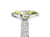 White gold Fancy Yellow Marquise  Solitaire with Pave Band and Four-Prong Setting_8