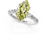White gold Fancy Yellow Marquise  Solitaire with Side Baguettes and Channel Set Band_1