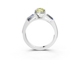 White gold Fancy Yellow Marquise  Solitaire with Tapered Baguette Side Stones on a Classic Band with Four-Prong Setting_3