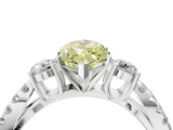 White gold Fancy Yellow Marquise  Three-Stone Diamond Ring with Pavé Split Shank and Four-Prong Setting_22