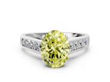 White gold Fancy Yellow Oval  Brilliant Channel-Set Solitaire Ring with Four-Prong Setting_20