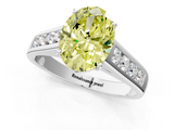 White gold Fancy Yellow Oval  Brilliant Channel-Set Solitaire Ring with Four-Prong Setting_21