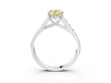 White gold Fancy Yellow Oval  Brilliant Channel-Set Solitaire Ring with Four-Prong Setting_23