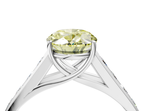 White gold Fancy Yellow Oval  Brilliant Channel-Set Solitaire Ring with Four-Prong Setting_24