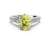 White gold Fancy Yellow Oval  Brilliant Cut Diamond Engagement Ring with Pavé Band and Four-Prong Setting_49