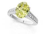 White gold Fancy Yellow Oval  Brilliant Cut Diamond Engagement Ring with Pavé Band and Four-Prong Setting_51