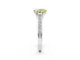 White gold Fancy Yellow Oval  Brilliant Cut Diamond Engagement Ring with Pavé Band and Four-Prong Setting_51