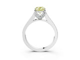 White gold Fancy Yellow Oval  Brilliant Cut Diamond Engagement Ring with Pavé Band and Four-Prong Setting_52