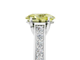 White gold Fancy Yellow Oval  Brilliant Cut Diamond Engagement Ring with Pavé Band and Four-Prong Setting_54