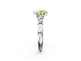 White gold Fancy Yellow Oval  Brilliant Cut Diamond Five-Stone Prong Set Engagement Ring with Channel Band_5