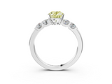 White gold Fancy Yellow Oval  Brilliant Cut Diamond Five-Stone Prong Set Engagement Ring with Channel Band_6