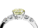 White gold Fancy Yellow Oval  Brilliant Cut Diamond Five-Stone Prong Set Engagement Ring with Channel Band_7