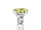 White gold Fancy Yellow Oval  Brilliant Cut Diamond Five-Stone Prong Set Engagement Ring with Channel Band_8