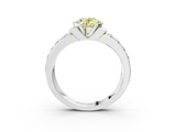 White gold Fancy Yellow Oval  Brilliant Diamond Channel Set Wide Band Ring with Bezel Setting_57