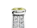White gold Fancy Yellow Oval  Brilliant Diamond Channel Set Wide Band Ring with Bezel Setting_59