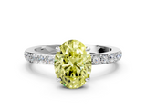 White gold Fancy Yellow Oval  Brilliant Pavé Band Solitaire with Four-Prong Setting_41