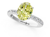 White gold Fancy Yellow Oval  Brilliant Pavé Band Solitaire with Four-Prong Setting_42