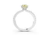 White gold Fancy Yellow Oval  Brilliant Pavé Band Solitaire with Four-Prong Setting_44