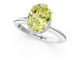 White gold Fancy Yellow Oval  Brilliant Solitaire Engagement Ring with Six-Prong Setting and Classic Band_21