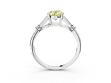 White gold Fancy Yellow Oval  Brilliant Solitaire with Pave Band and Four-Prong Setting_23