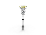 White gold Fancy Yellow Oval  Cluster Diamond Engagement Ring with Pavé Band and Four-Prong Setting_30