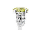 White gold Fancy Yellow Oval  Cluster Diamond Engagement Ring with Pavé Band and Four-Prong Setting_37