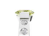 White gold Fancy Yellow Oval Cut Brilliant Channel-Set Diamond Ring with Bezel Prong Setting_5