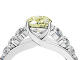 White gold Fancy Yellow Oval Cut Brilliant Diamond Pavé Band with Six-Prong Setting_16