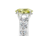 White gold Fancy Yellow Oval Cut Brilliant Diamond Pavé Band with Six-Prong Setting_17