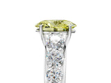 White gold Fancy Yellow Oval Cut Brilliant Diamond Pavé Band with Six-Prong Setting_17