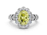 White gold Fancy Yellow Oval Cut Brilliant Milgrain Pave Heart Band Solitaire Ring_12
