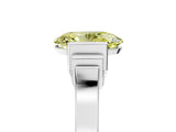 White gold Fancy Yellow Oval Cut Brilliant Solitaire Diamond Ring with Channel Set Band and Bar Prong Setting_5