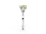 White gold Fancy Yellow Oval Cut Brilliant Three-Stone Diamond Ring with Pavé Band and Four-Prong Setting_17