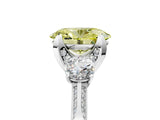 White gold Fancy Yellow Oval Cut Brilliant Three-Stone Diamond Ring with Pavé Band and Four-Prong Setting_20