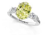 White gold Fancy Yellow Oval Cut Brilliant Three-Stone Pave Band with Four-Prong Setting_1