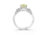 White gold Fancy Yellow Oval Cut Brilliant Three-Stone Pave Band with Four-Prong Setting_3