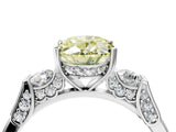 White gold Fancy Yellow Oval Cut Brilliant Three-Stone Pave Band with Four-Prong Setting_4