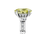 White gold Fancy Yellow Oval Cut Brilliant Three-Stone Pave Band with Four-Prong Setting_5