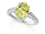 White gold Fancy Yellow Oval  Cut Cathedral Pave Diamond Engagement Ring with Six-Prong Setting_33