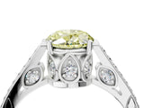 White gold Fancy Yellow Oval  Cut Cathedral Pave Diamond Engagement Ring with Six-Prong Setting_36