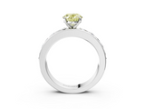 White gold Fancy Yellow Oval  Cut Channel Set Diamond Engagement Ring with Four-Prong Setting_255
