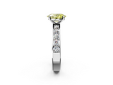 White gold Fancy Yellow Oval  Cut Channel Set Diamond Engagement Ring with Four-Prong Setting_267
