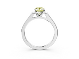White gold Fancy Yellow Oval  Cut Channel Set Solitaire Engagement Ring with Four-Prong Setting_239