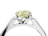 White gold Fancy Yellow Oval  Cut Channel Set Solitaire Engagement Ring with Four-Prong Setting_245